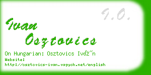 ivan osztovics business card